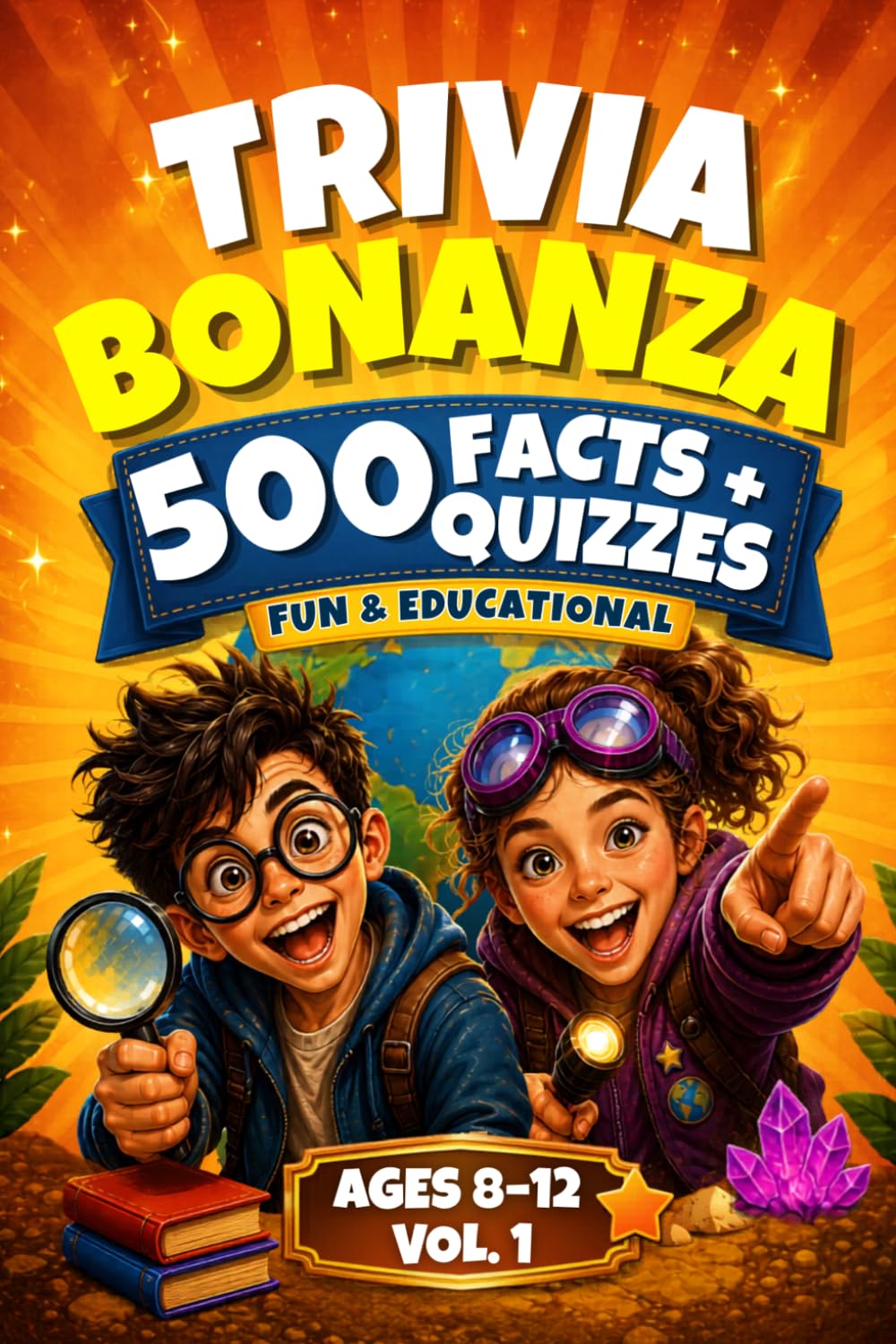 Trivia Bonanza: 500 Educational Facts and Quizzes for Curious Kids Ages 8-12, Perfect for Road Trips, Travel, and Screen-Free Fun.