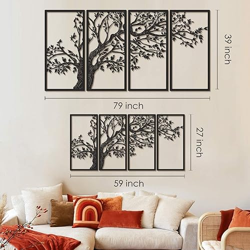 Miniatura 5 de Arte de pared de metal con árbol de la vida, decoración de pared de metal, decoración de árbol de la vida, arte de pared de árbol de metal grande,