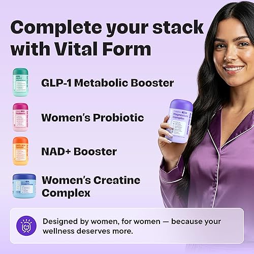 Miniatura 6 de Complejo de magnesio Vital Form  Apoyo 4 en 1 para el estrés, el sueño, el estado de ánimo y la recuperación con GABA, L-teanina, rodiola, zinc y B6