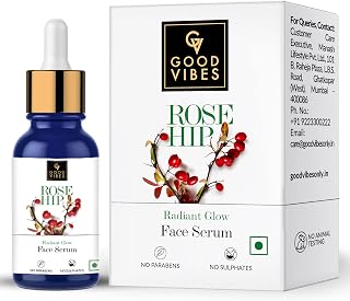 Good Vibes Rose Hip Radiant Glow Face Serum, 10 ml Light Weight Non Greasy Moisturizing Anti Ageing Formula For All Skin T... Price In India