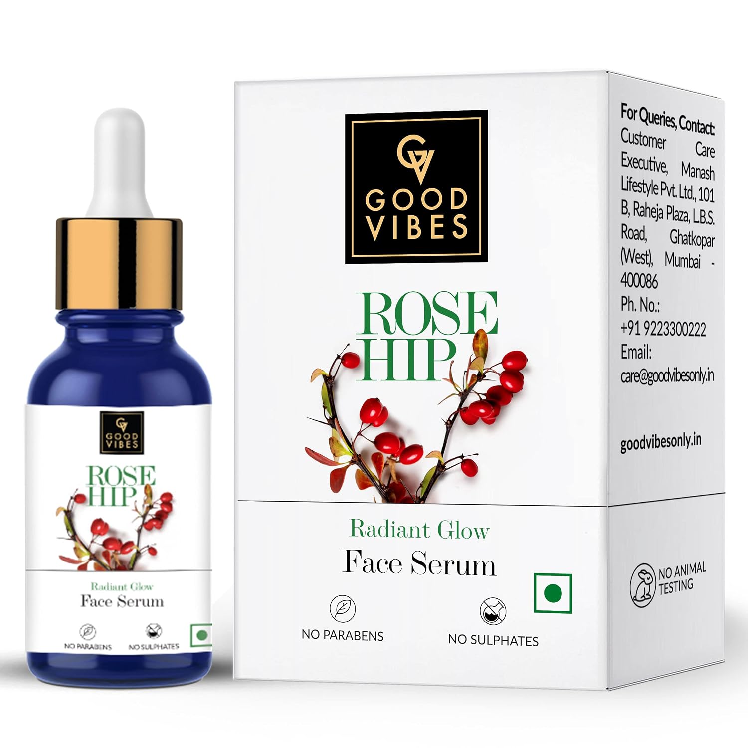 Good Vibes Rose Hip Radiant Glow Face Serum, 10 ml Light Weight Non Greasy Moisturizing Anti Ageing Formula For All Skin T... - Review, Price and Buying Guide