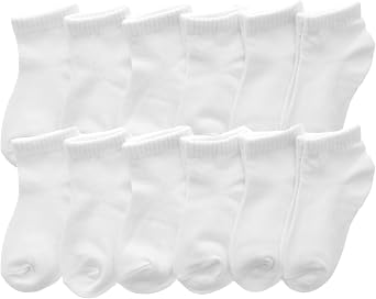 Angelina Unisex Adult and Kids Cotton Blend Low Cut Trainer Socks in Assorted Colors and Prints 12-Pack