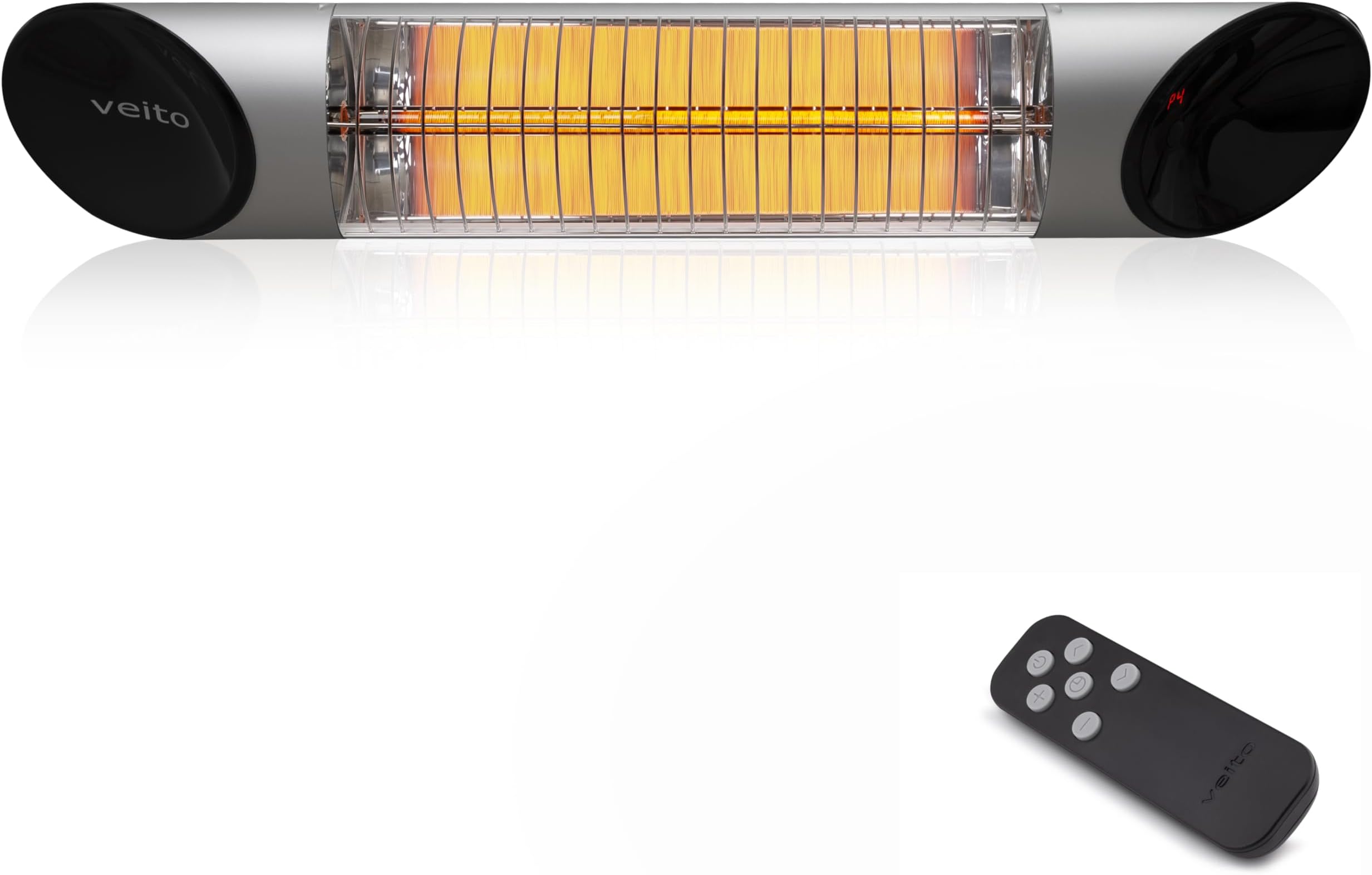 Blade Mini 1200W Waterproof IP55 Wall and Ceiling Mounted Indoor and Outdoor Patio Heater, Black/Silver