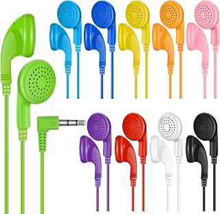 ZXQZYM Bulk Earbuds Headphones 50 Packs for Classroom Kids,Wholesale Multi Colored Earphones Earbuds Headphones Bulk Individually Bagged for Students School Library Museums Hospitals Hotels