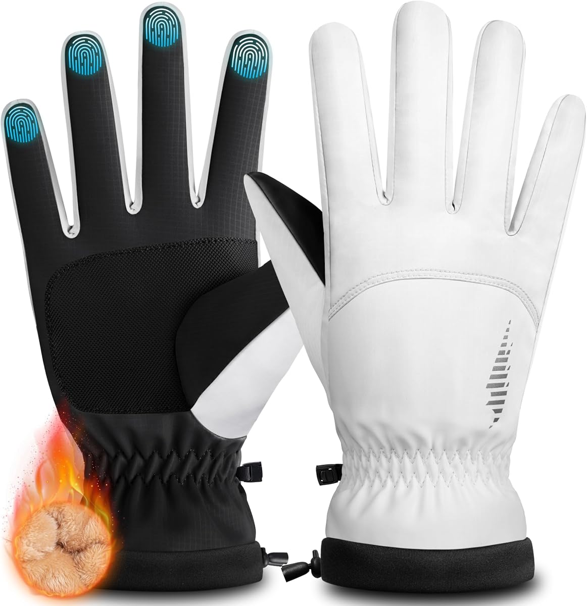 rivmount Guantes de invierno impermeables para esquí, nieve, cálidos, para mujeres y hombres, resistentes al viento, térmicos para clima frío con dedos con pantalla táctil, para correr, conducir, ciclismo, senderismo, ciclismo, deportes al aire libre, trabajo diario