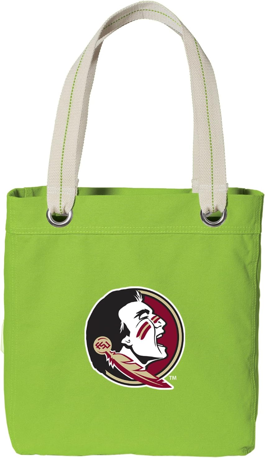 Broad Bay Florida State Tote Bag RICH Dye Washed COTTON CANVAS FASHION LIME