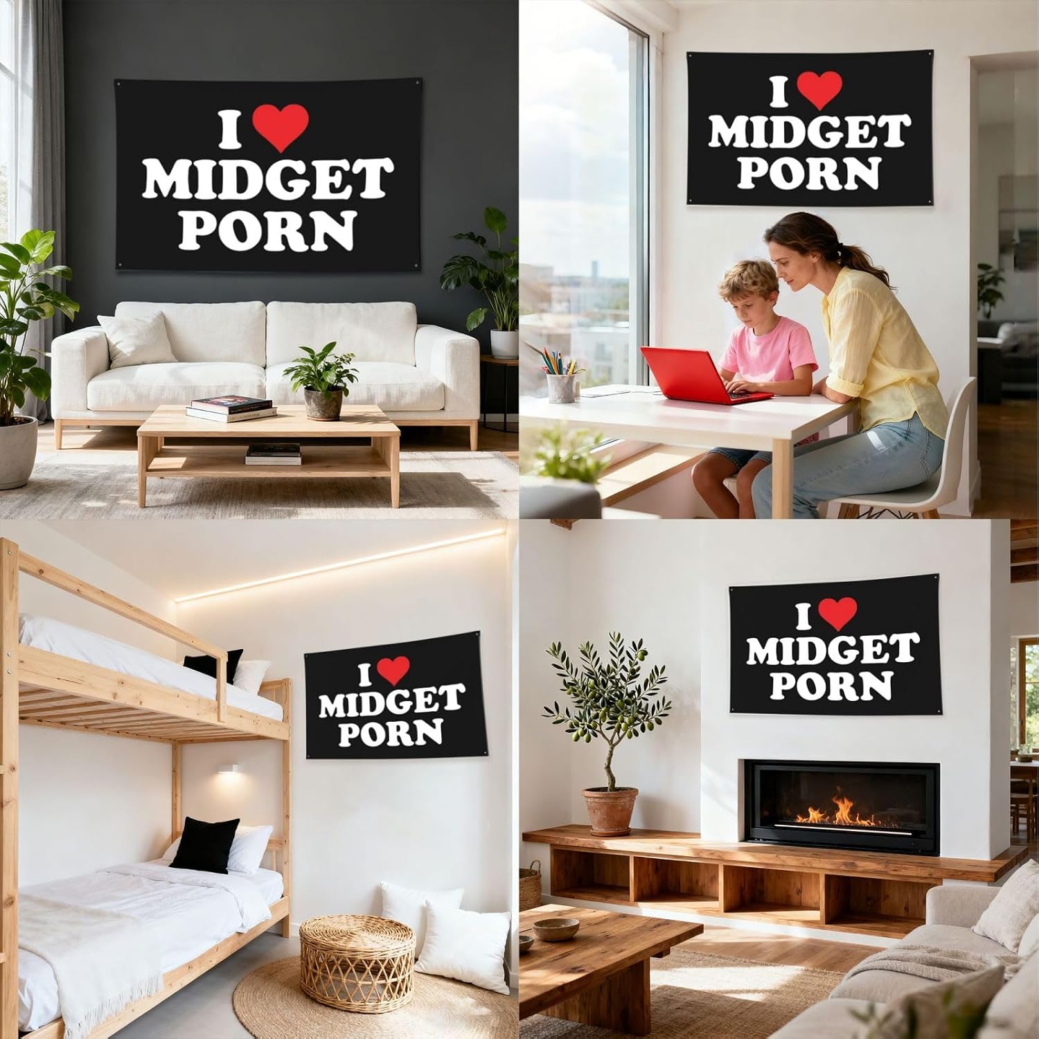 I Love Dwarf Porn Flag Poster Durable Wall Banner with 4 Brass Grommets 4x6 Ft Tapestry for Indoor & Outdoor Decor, Perfect for Home,Porch,Garden,Yard image 5