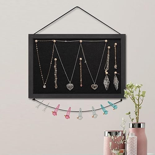 Miniatura 4 de Miratino 2 tablones de anuncios de 16 x 11 pulgadas, tableros de corcho de lino negro para paredes con marco negro, tablero de visión para