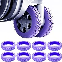 ANBOO Silicone Wheel Covers for Luggage - Non-Slip Waterproof Protective Covers for Office Chairs and Most 8 Wheel Swivel Wheels (Black), Lilac, Fashion.