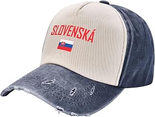 Slovakia Slovenska Flag Cool Washed Denim Cotton Men Baseball Cap Unisex Patriotic Vintage Dad Hat