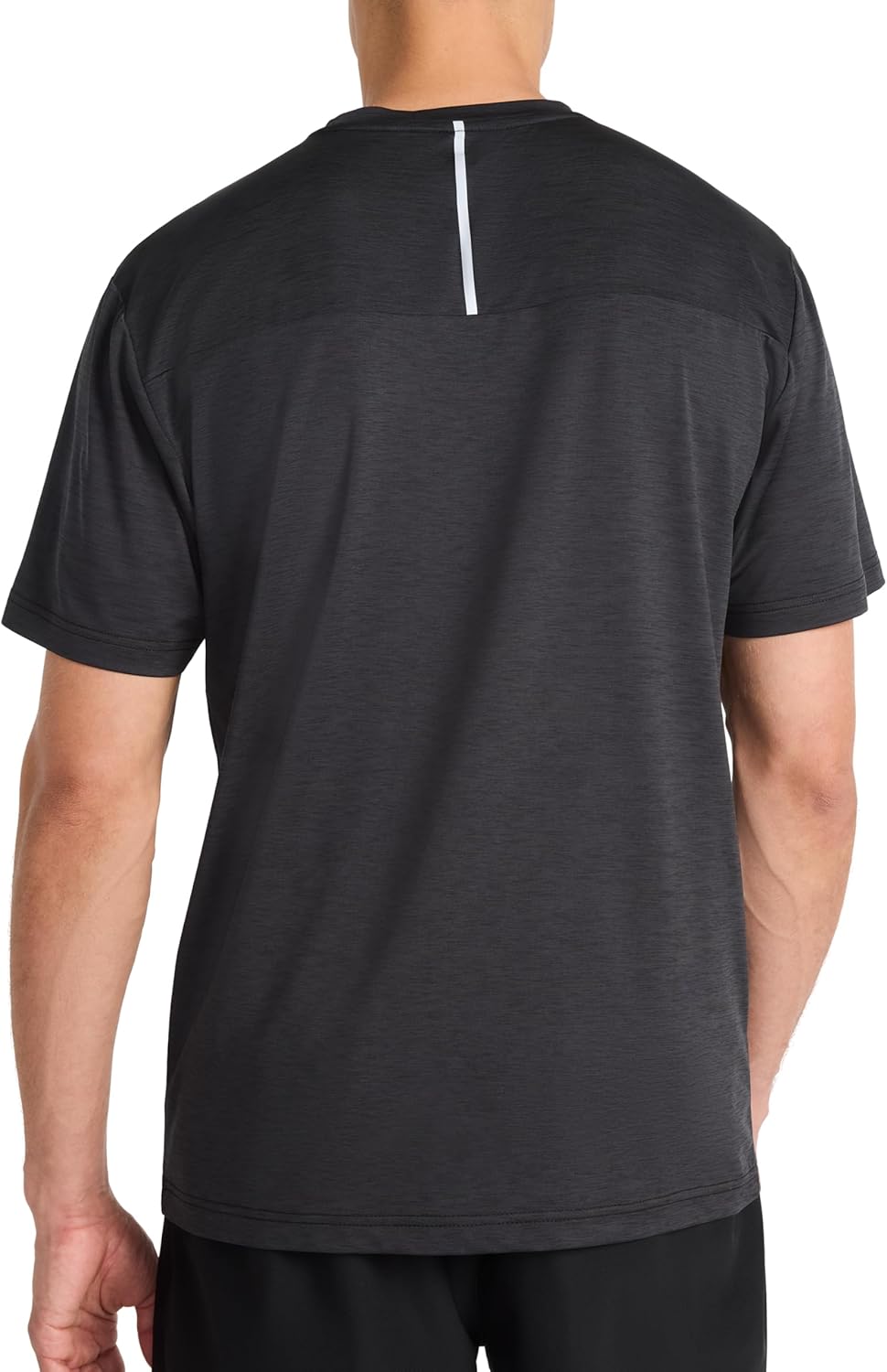 Reebok Mens Reflective Small Logo Crewneck T-Shirt, Standard Fit, Lightweight Cool Touch Jersey Fabric - Image 2