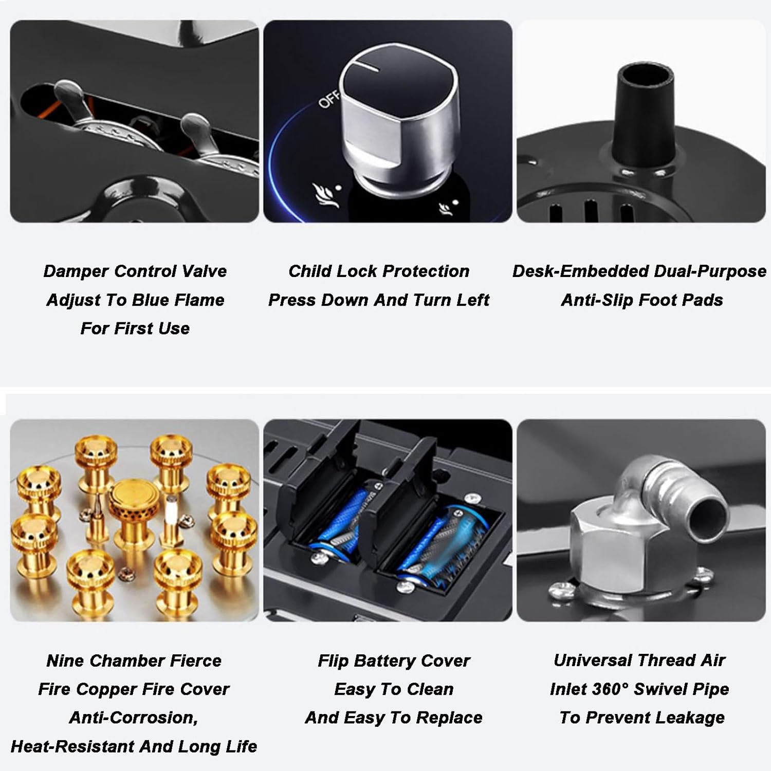 ガスコンロ、定格出力5.2KW、2バーナーガスコンロ、キャンピングカー用コンロ、学生寮、キャラバン、オフィス、家庭用ポット用(NG)