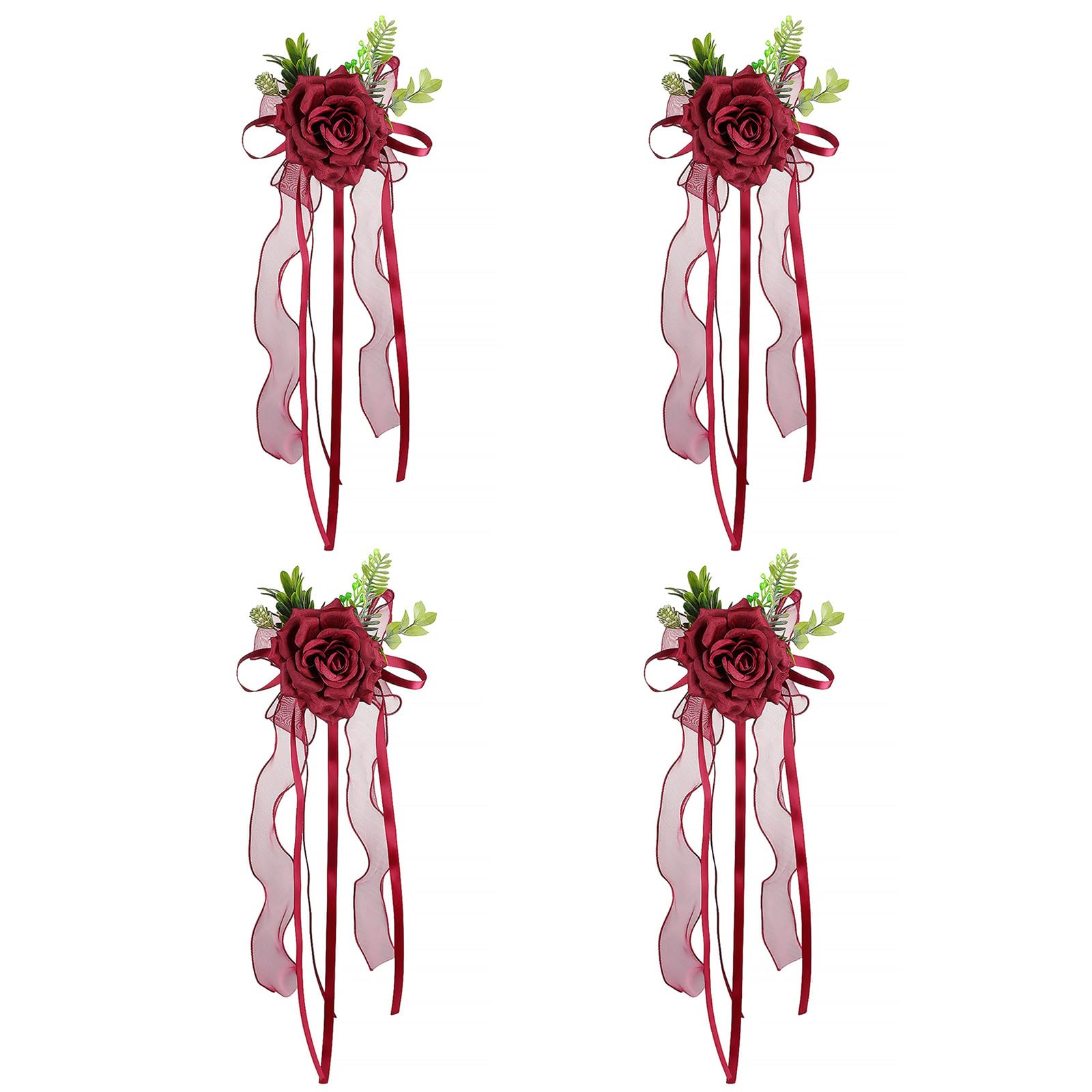 our fave Of 4 Nuptial Car Simulation Flower Adornment Elegant Bridal Car Decoration Silk Bowknot Flower Glasses Embellishment Glasses Bowknot for Wedding