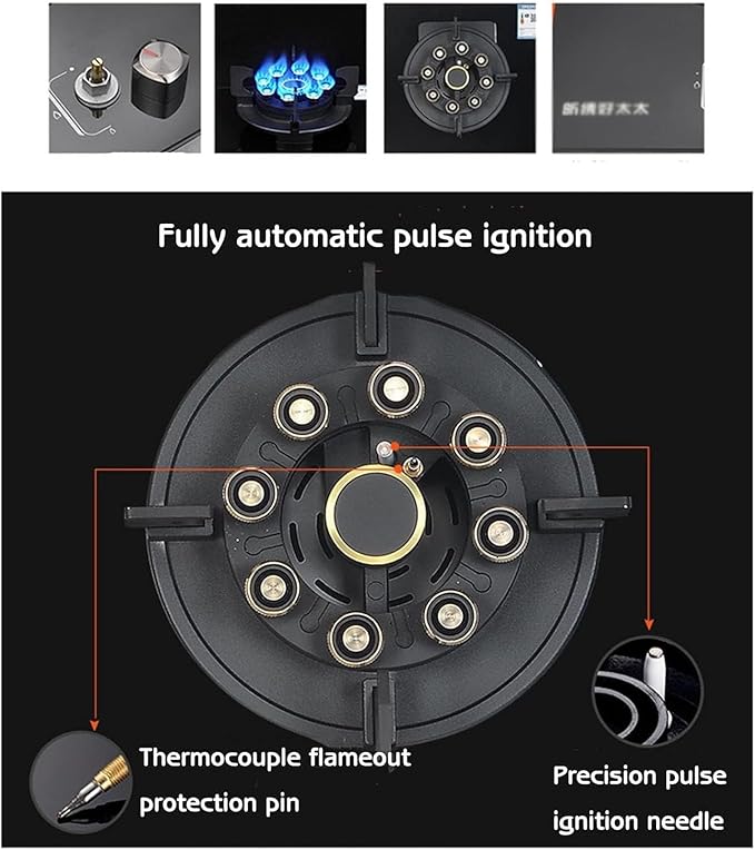 Estufa de Gas 1 Quemador, Empotrable, Vidrio Templado, Multigas miniatura 4