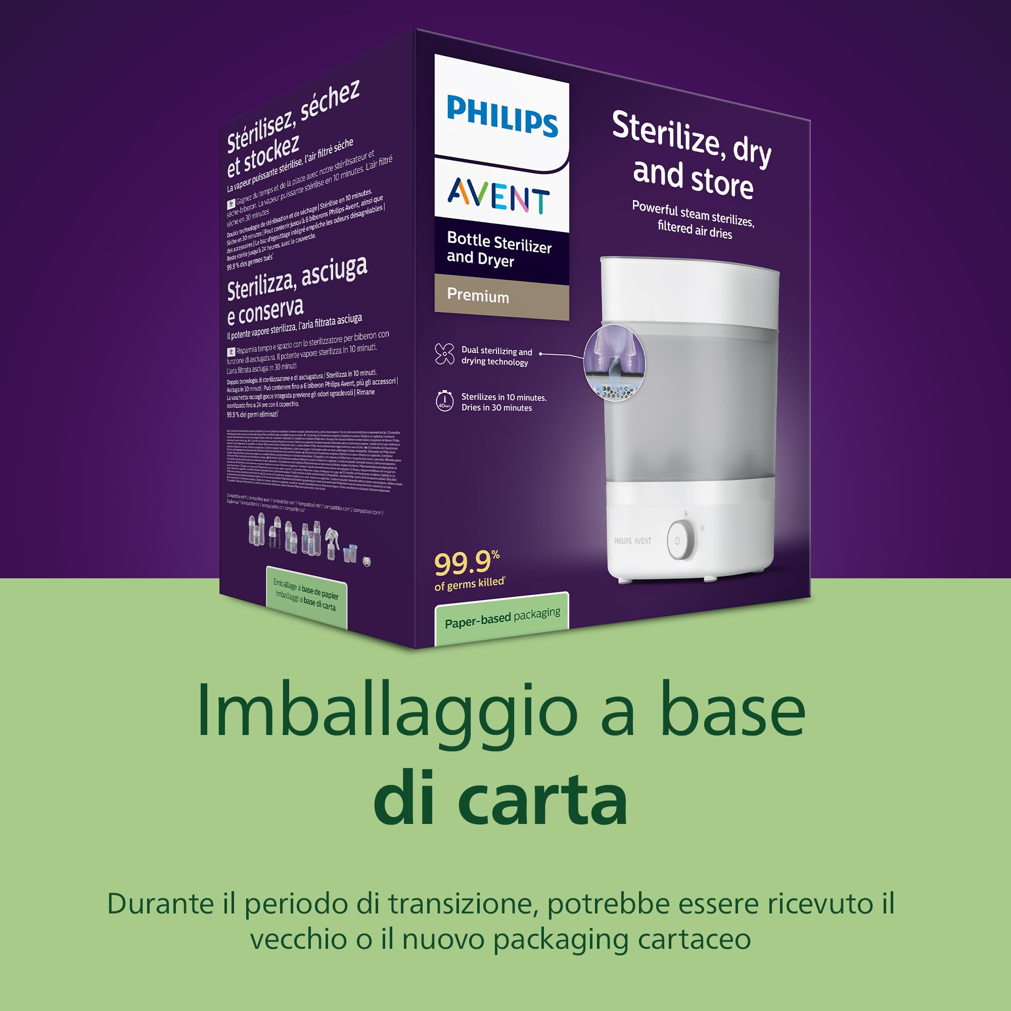 Philips Avent Sterilizzatore e asciugatrice per biberon, rapido e igienico SCF293/00