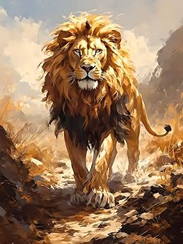 絵画　アクリル絵　額縁　ライオン Amazon.co.jp: ライオン 動物現代壁アート画像家の装飾アート