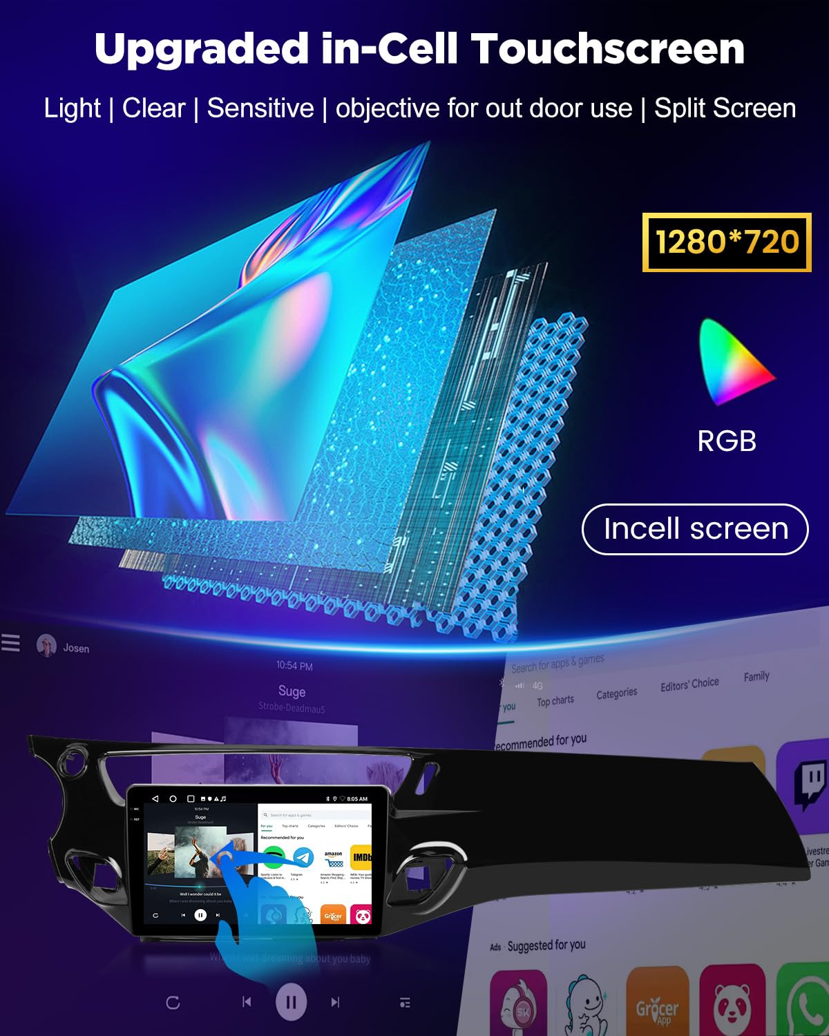 NHOPEEW 4+64G Android Autoradio per Citroën C3 2009-2016 con Wireless Carplay e Android Auto - Schermo incell da 9 pollici Supporto WiFi GPS Comandi al volante + Telecamera di retromarcia, Canbus