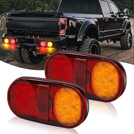 Amazon Aoling トラックテールランプ 12v防水トレーラー テールランプ 大型 赤黄デュアルカラー ブレーキ クリアランス ストップ リフレクター機能対応 楕円形 14led 2個セット ブレーキ テールランプ 車 バイク Amazon Aoling トラックテールランプ 12v防水トレーラー テールランプ 大型 赤黄デュアルカラー ブレーキ クリアランス ストップ リフレクター機能対応 楕円形 14led 2個セット ブレーキ テールランプ 車 バイク