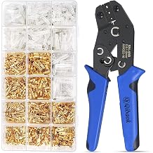 Qibaok Wire Terminal Crimping Tool Kit, Ratcheting Wire Crimper AWG 22-160.5-1.5mm  with 500PCS Female Male Spade Connectors & Bullet Connectors Terminals | AWG 22-160.5-1.5mm  with 500PCS Female Male Spade Connectors & Bullet Connectors Terminals