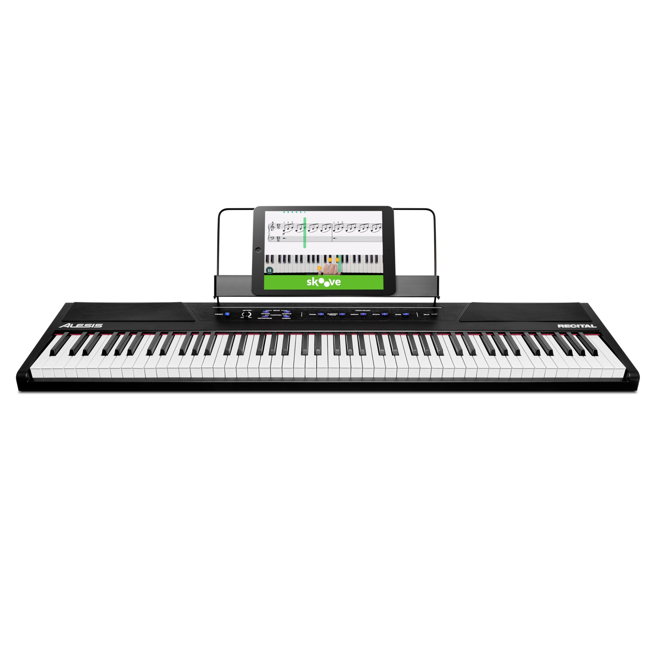 Recital - 88 Key Digital Piano Keyboard with Semi-Weighted Keys, 2x20W Speakers, 5 Voices, Split, Layer and Lesson Mode, FX and Piano Lessons