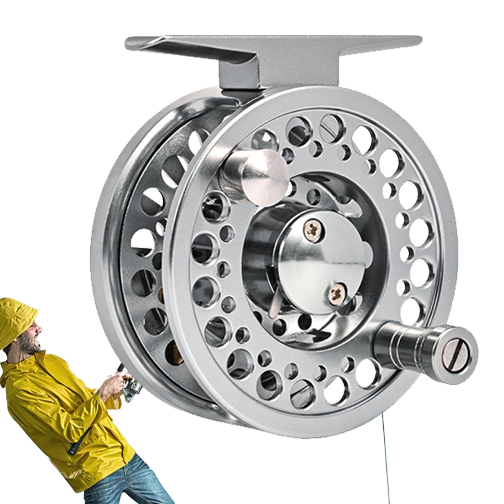 Angelrolle für Fliegenfischen, Fliegenrolle aus Aluminium, Angelrolle aus Süßwasser, aus Aluminium, Werkzeug, Ausrüstung für Süß- und Salzwasser