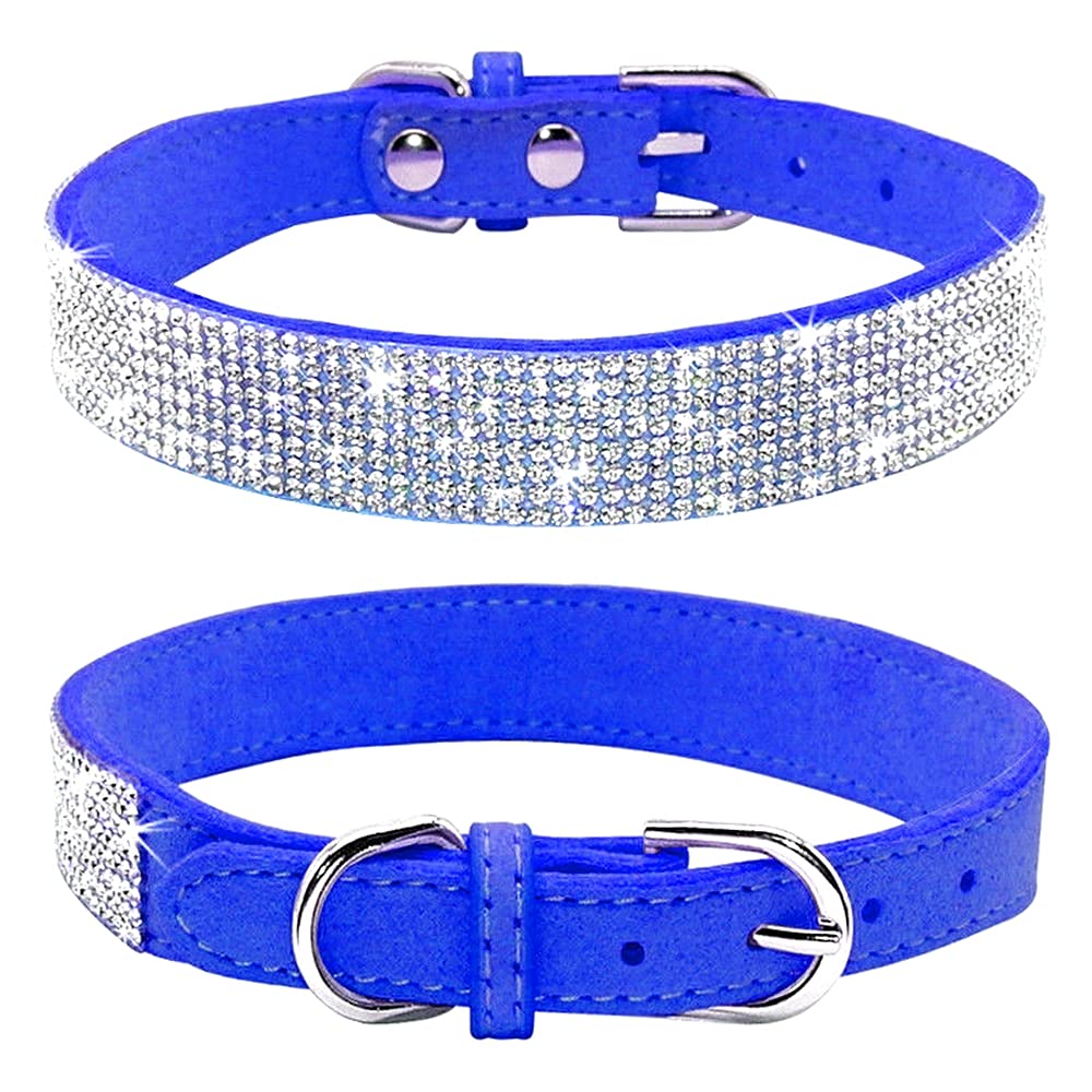 Bbmmayy Cute Dog Collar with Bling Rhinestone, Fancy Crystal Diamond Glitter Pretty Jewel Soft Cat Collars for Small Medium Large Breed Dogs Girl
