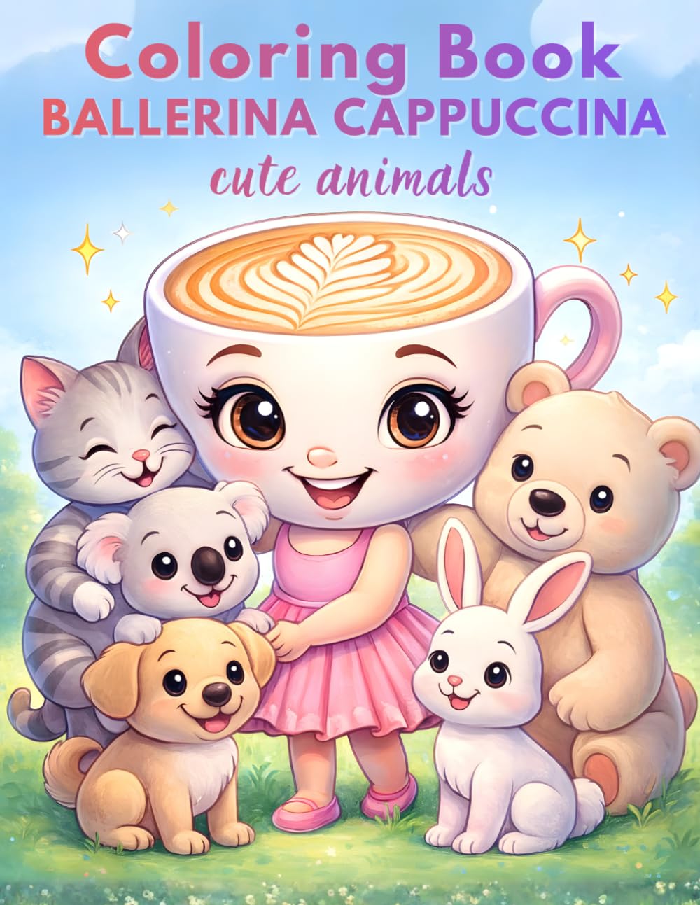 Ballerina Cappuccina Coloring Book - Cute Animals Italian Brainrot Meme for Girls with Cats, Dogs, Capybara, Axolotl, Unicorn, Sloth, Koala And Much More (Italian Brainrot Adventure - Coloring Books)