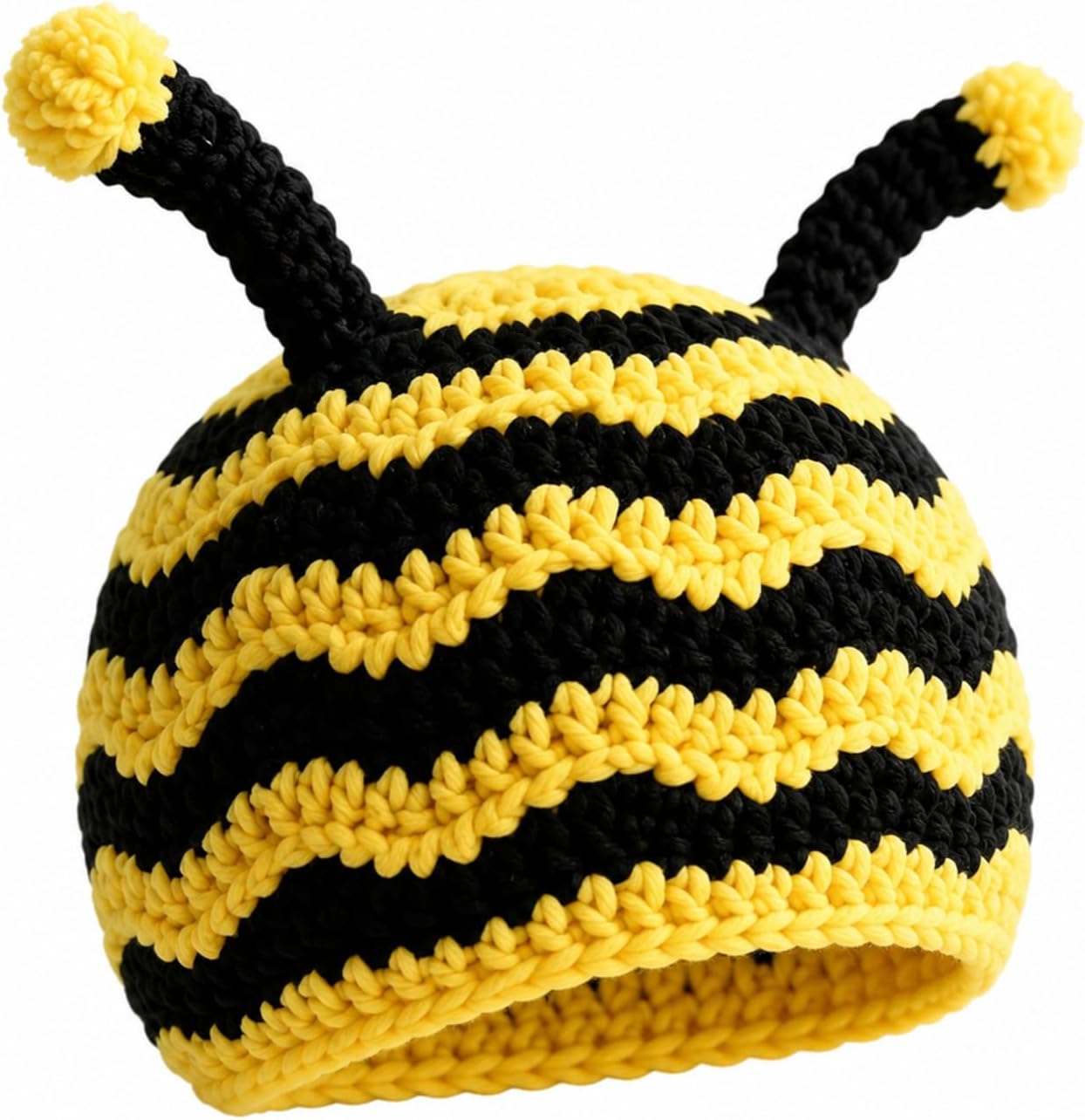 Bumble Bee Baby Knit Hat Soft Cotton Infant Crochet Bee Beanie Cute Animal Themed Hat for Winter, Baby Shower