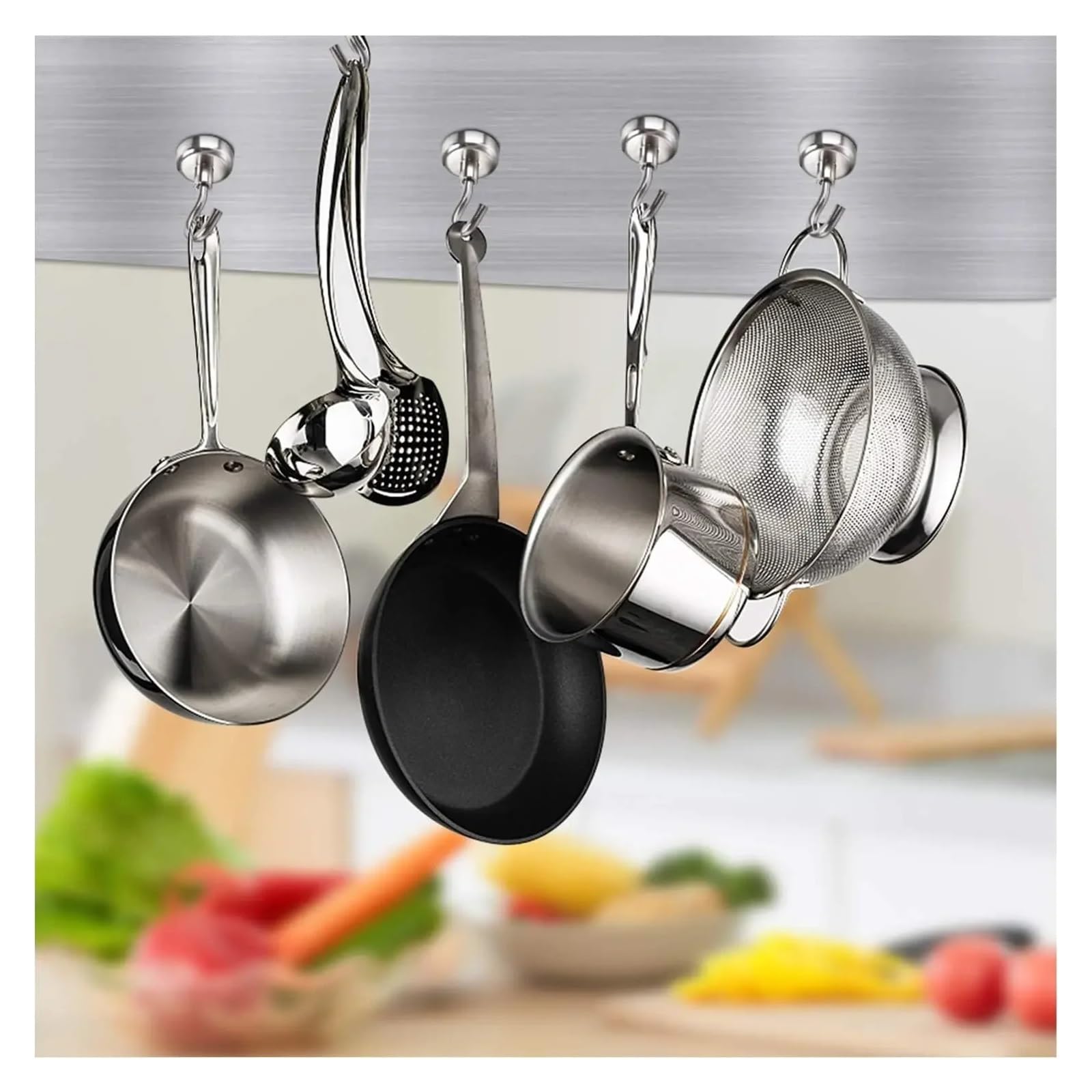 Ganci Appendiabiti 1-80 Pezzi Ganci Magnetici Resistenti Portaoggetti Multiuso For Cucina Domestica per bagno o cucina(40PCS)
