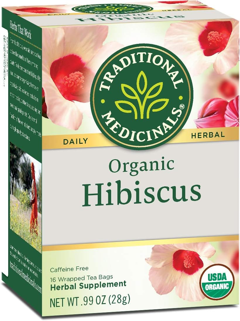 Traditional Medicinals Tea, Organic Hibiscus, Supports Your Cardiovascular System, 16 Tea Bags