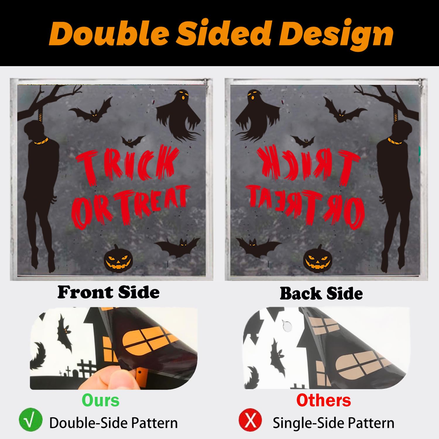 (2 Pack, 18 Sheet) Tomario Halloween Window Clings Stickers Decoration - Image 2