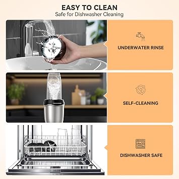 TechRise 600W Personal Blender, Smoothie Blender with 2 x 17oz Portable Cups with Sip Lids, Stainless Steel Blade, for Smoothies Shakes Ice Crushing, Baby Food, Dishwasher Safe Portable Small Blenders