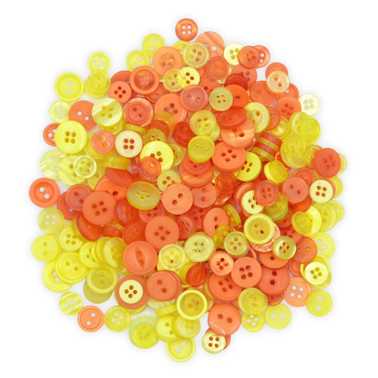 celloexpress Yellow & Orange Tiny Buttons - Mixed Colours Small Sizes Mini Crafts Sewing Card Embellishments (Pack of 500g) — image 1