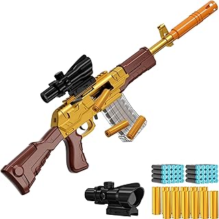 Toy Gun Models Foam Blasters Sniper Rifle Gold for Kids Children Ages 8-12 Year Old Boys Girls Teens Adults Soft Bullet Dart Shotgun Shell Ejecting Christmas Halloween Birthday Outdoor Shoot Game