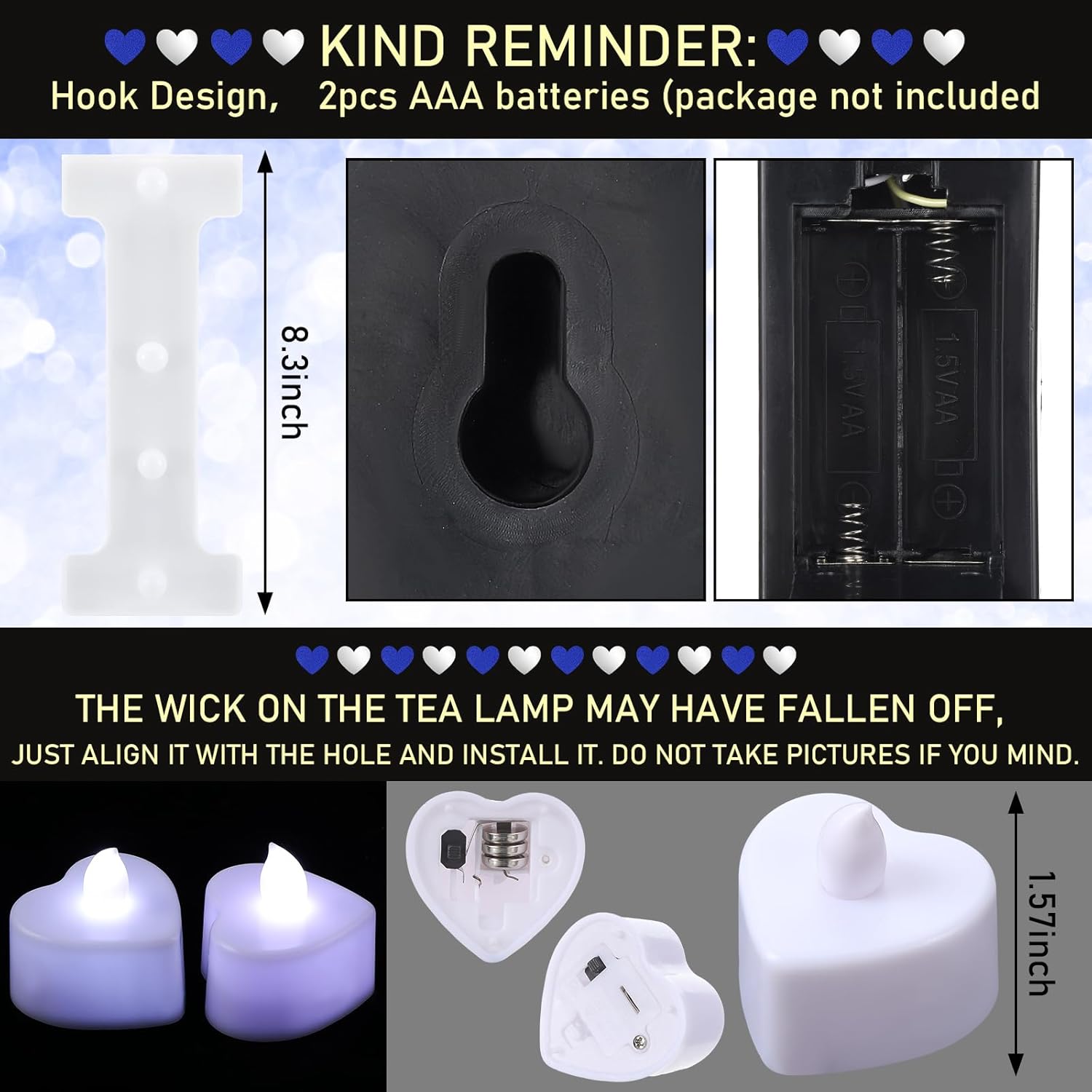 Realspring I Love You Decorations for Him Blue Silver Balloons Special Night Romantic Decor Blue Artificial Rose Petals with Heart Lights Kit for Anniversaries Proposals Valentine's Day