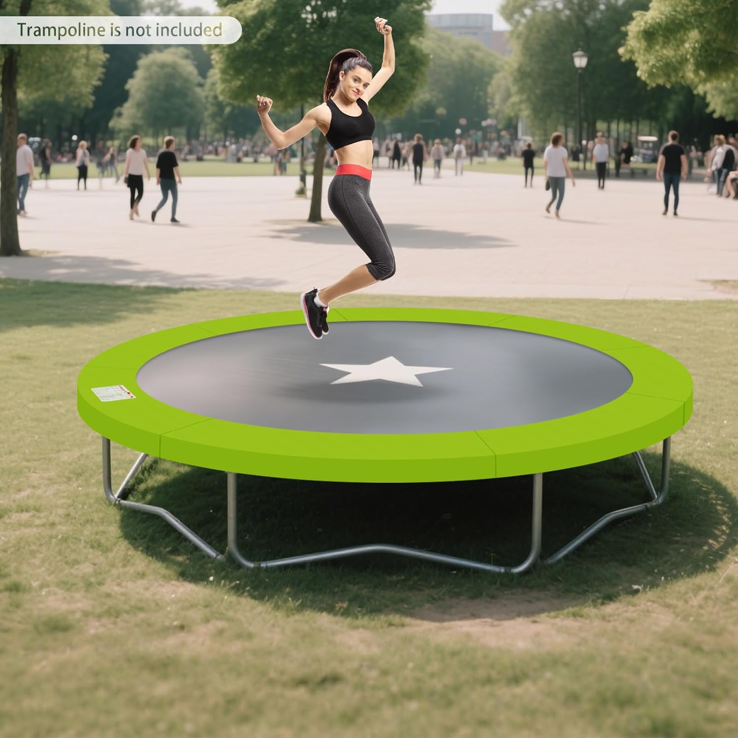 Trampoline Pad 8FT 10FT 12FT 14FT 15FT 16FT Trampoline Replacement Safety Pad, Waterproof, Tear-Resistant, Sun-Resistant Safety Spring Cover Round Frame Pad, Trampoline Pad Replacement (12FT Green)