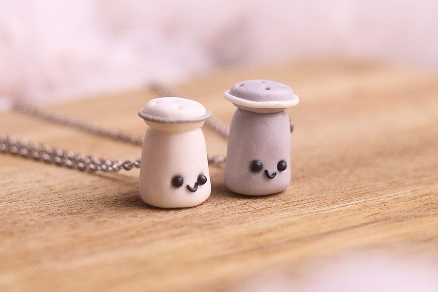 Pepper and Salt Shaker Friendship necklaces food jewelry