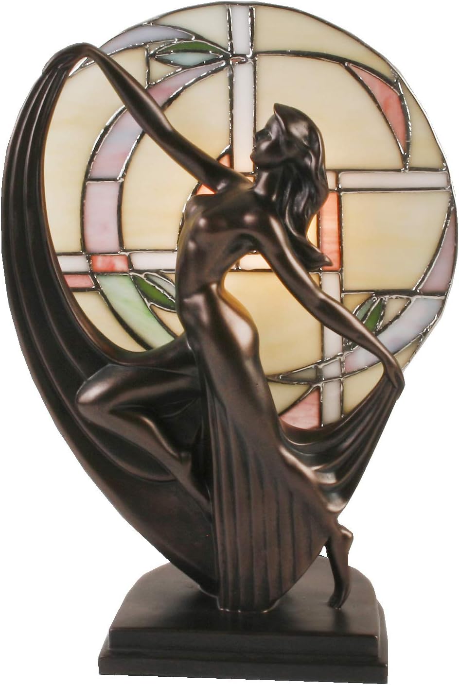 JULIANA ART DECO FLAPPER FIGURE LADY TIFFANY MACKINTOSH FLOWER LAMP STATUE SCULPTURE