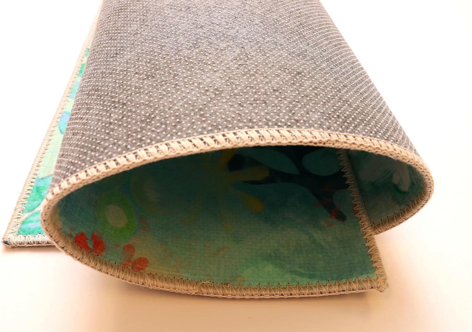 Jellybean Little Blue Fish Olivia's Home Accent Washable Rug 22" x 32" Doormat