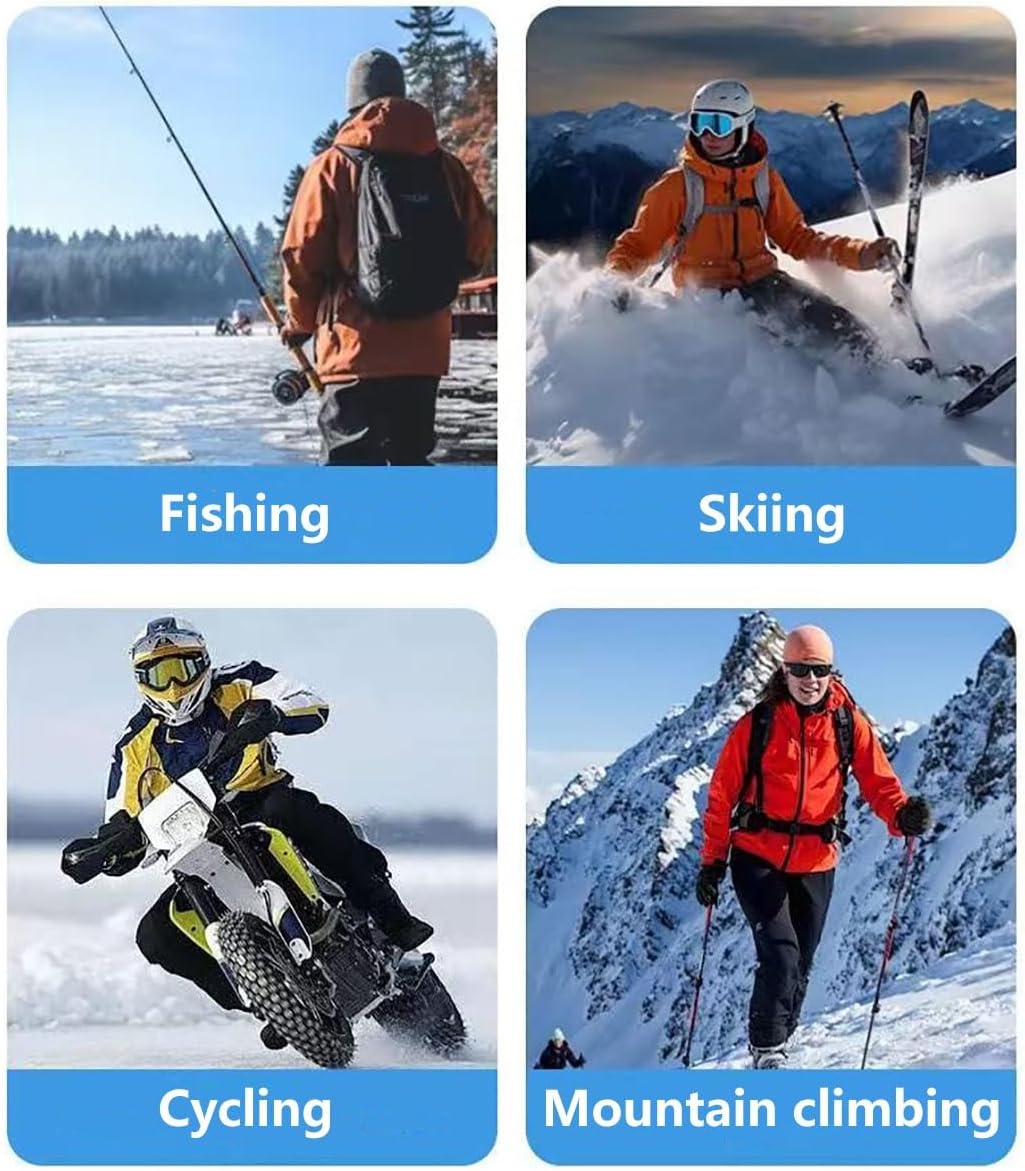 Black Fast Heating Electric Gloves for Men and Women, 4000mAh Battery Heated Gloves Warm Winter Waterproof Touchscreen Mitts for Skiing Snowboarding Cycling Hunting Working
