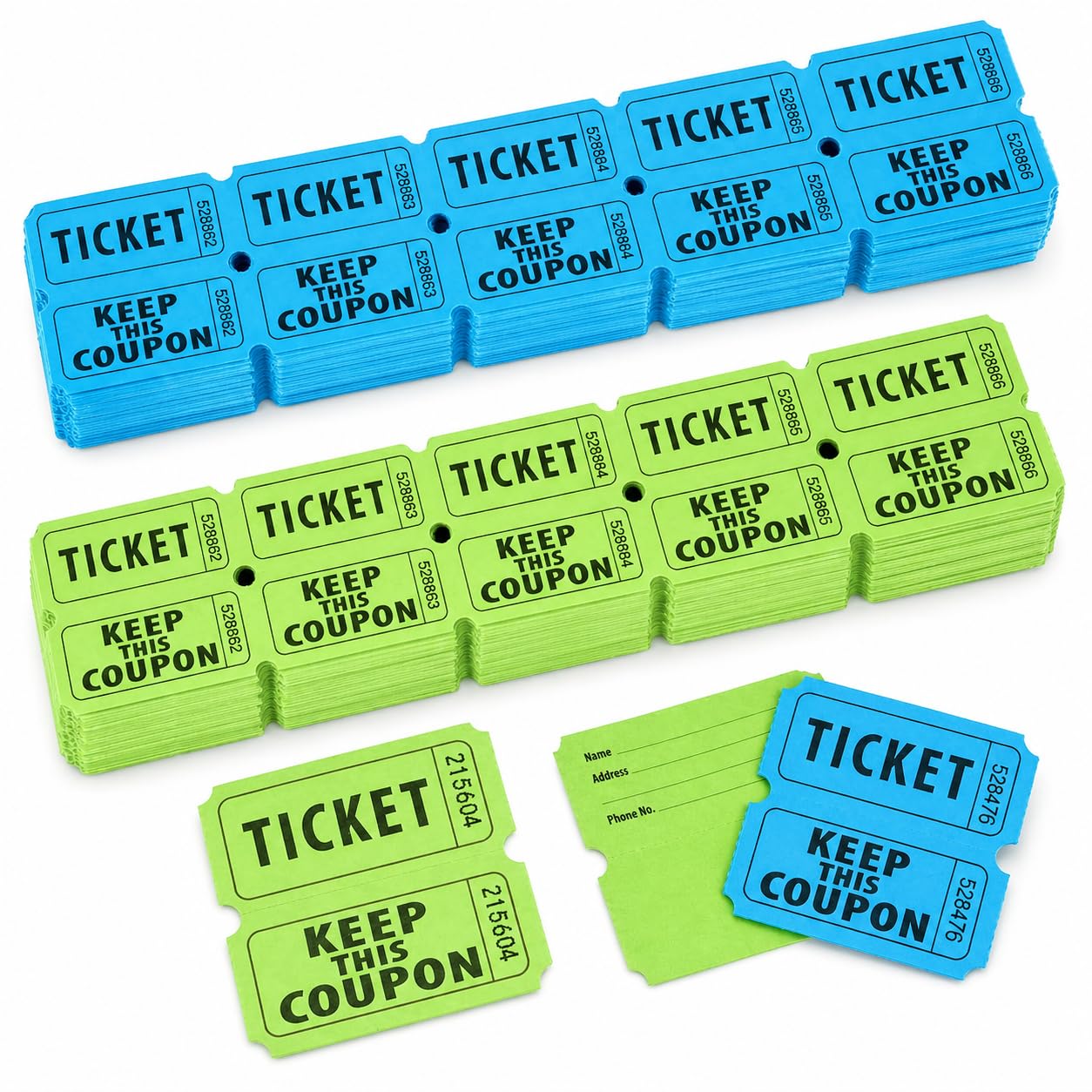 Snapklik.com : 800PCS Raffle Tickets Roll - 50/50 Double Raffle Tickets ...