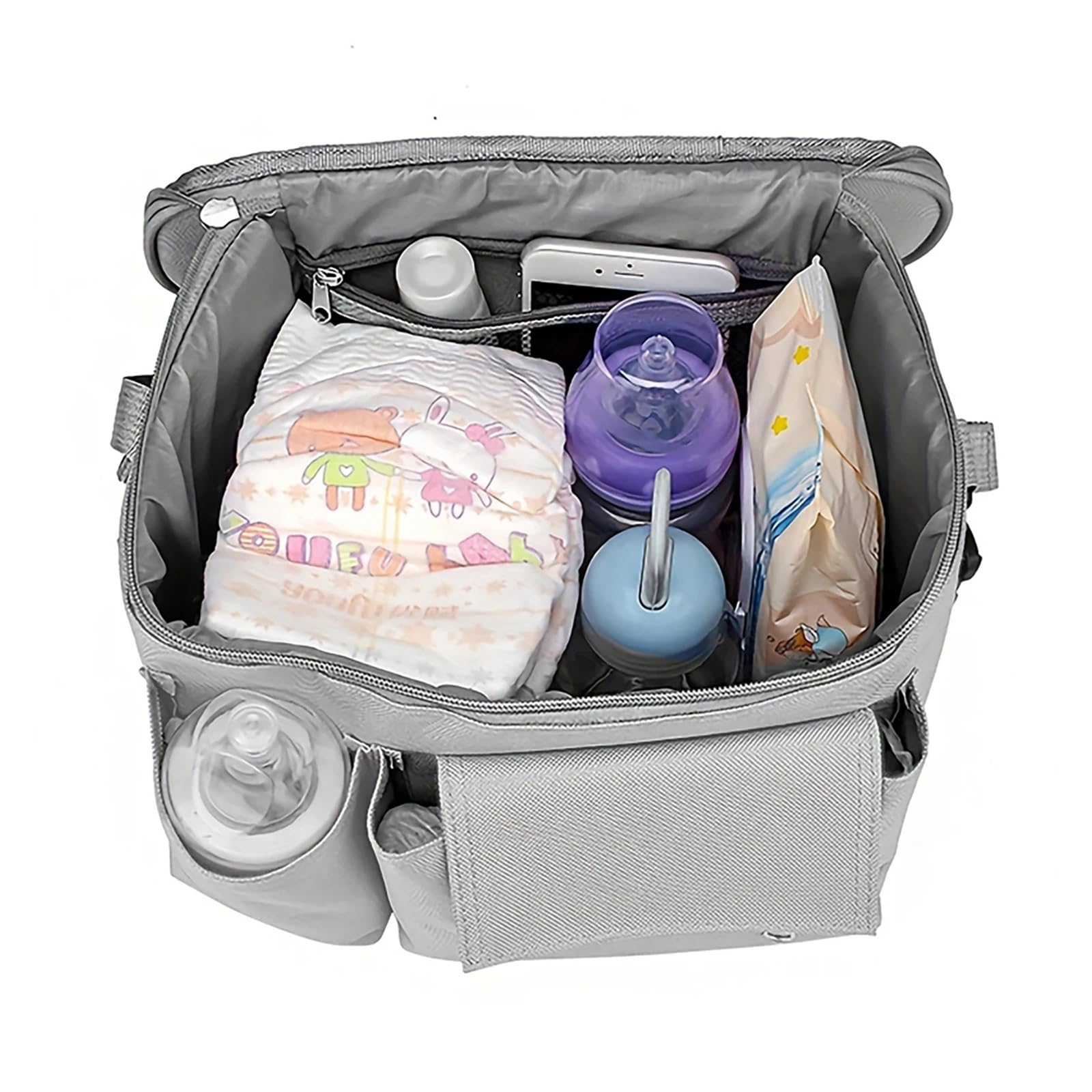 Kinderwagen Organizer Taschen Mumie Große Kapazität Reise Hängen Tasche Flaschenhalter Kinderwagen Windel Taschen Kinder Kinderwagen Zubehör(Green)