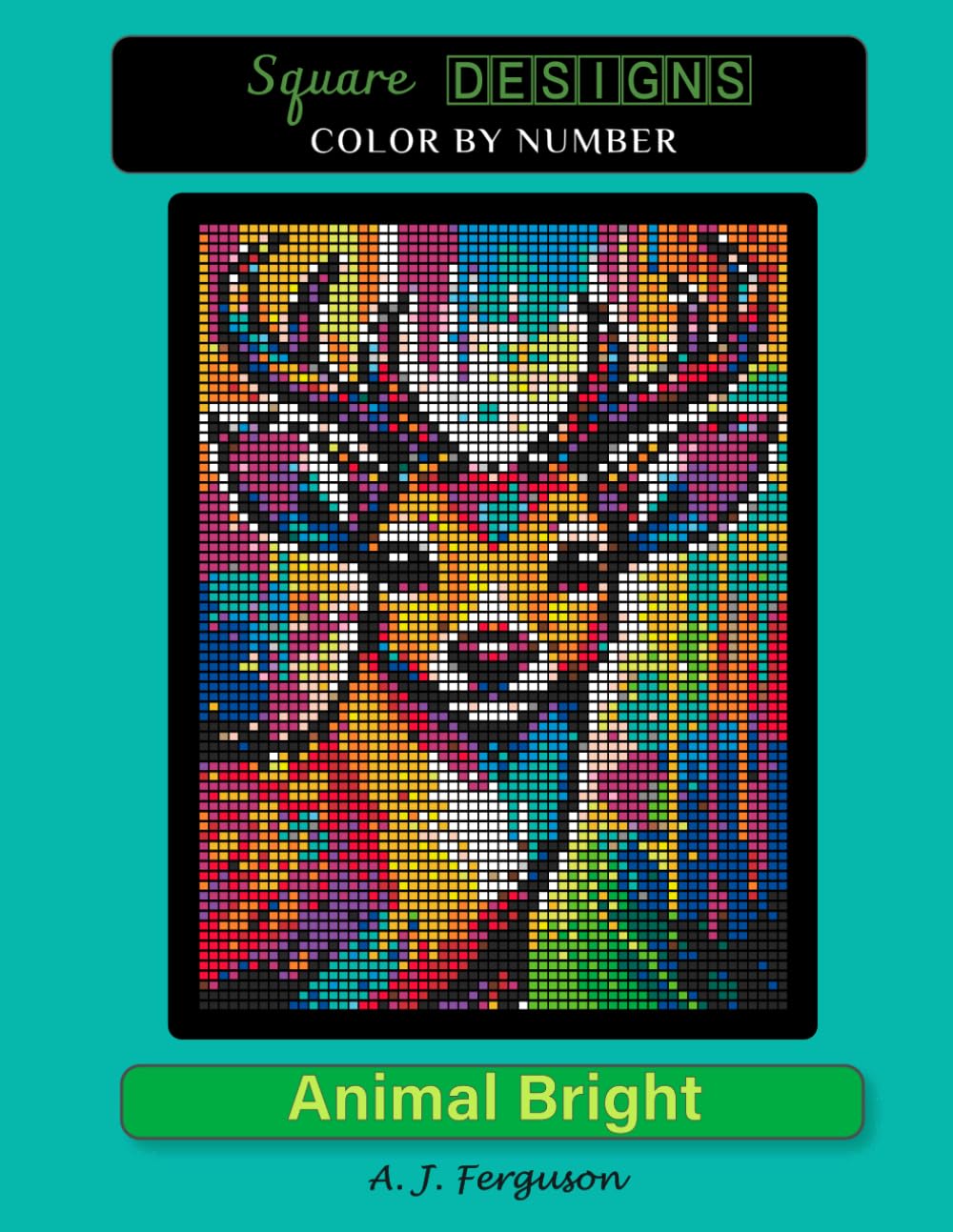 Animal Bright Color by Number book - Premium paper