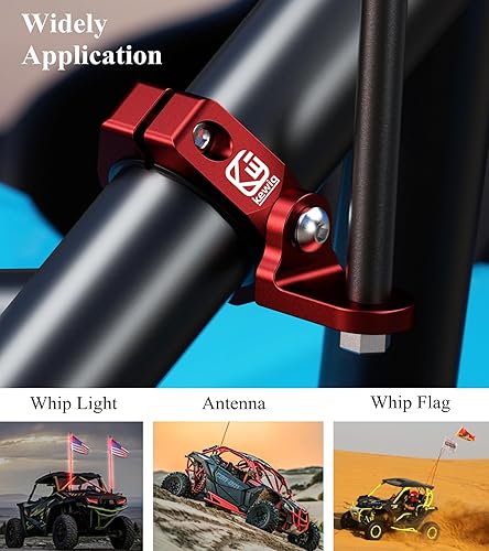 Miniatura 4 de BRCOVAN 2 soportes para barra de luz de látigo de aleación de aluminio macizo, soporte de montaje, abrazadera de tubo para montaje en jaula de rollo