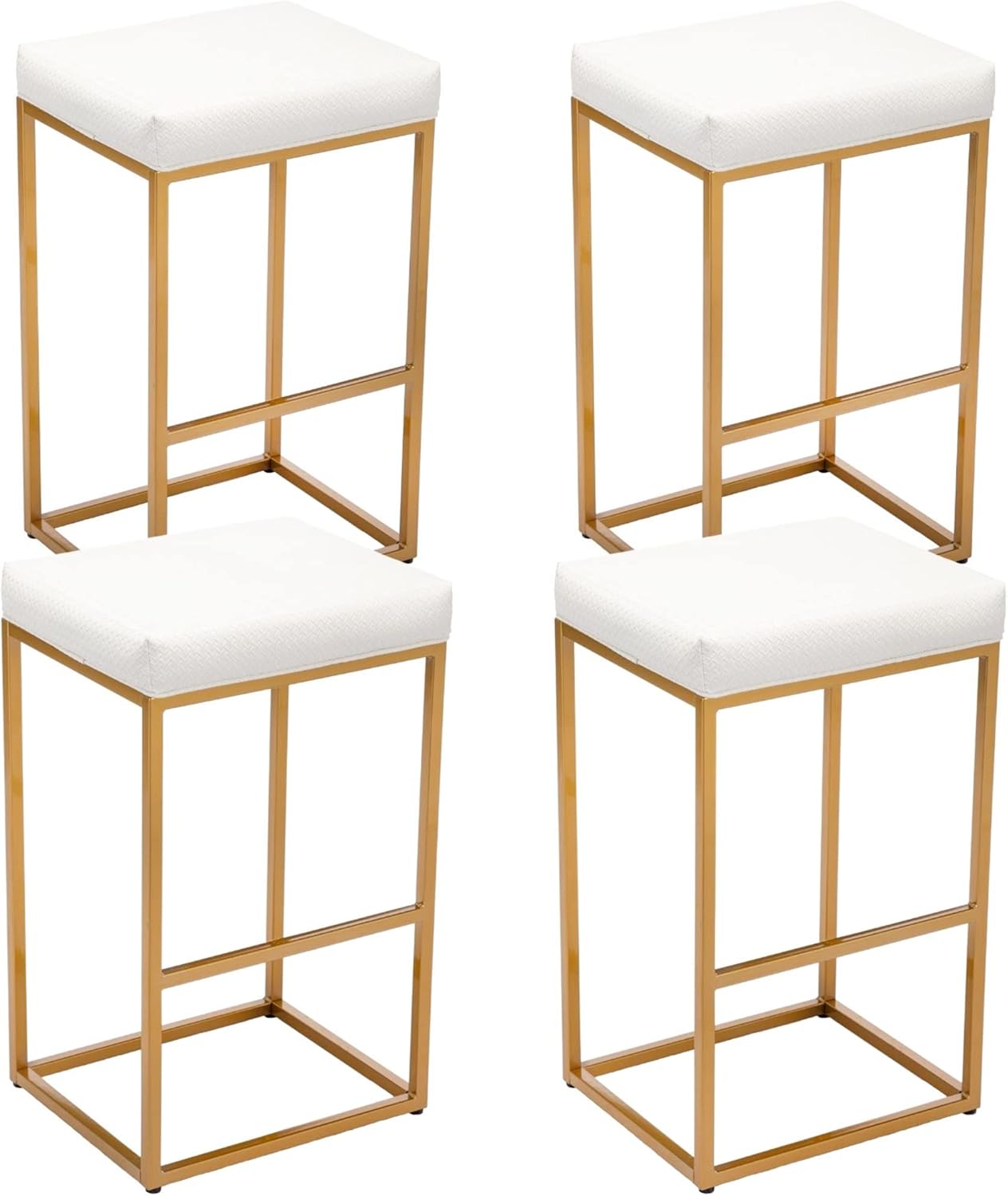 Modern Barstools Bar Height Set of 4, 30 Inch Woven Faux