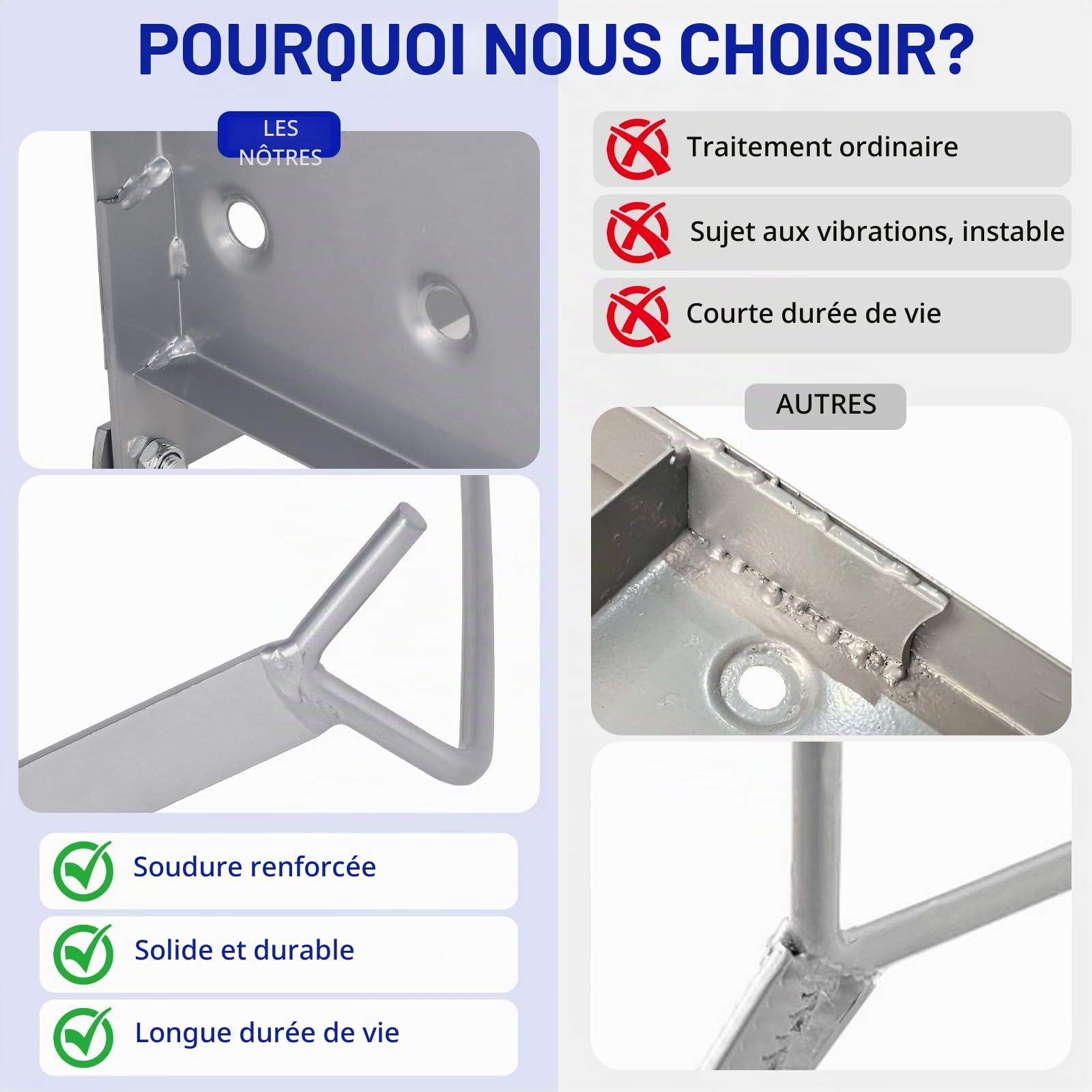 DBREAKS Plateforme de Travail Plate-Forme Escalier 150kg Acier Allié