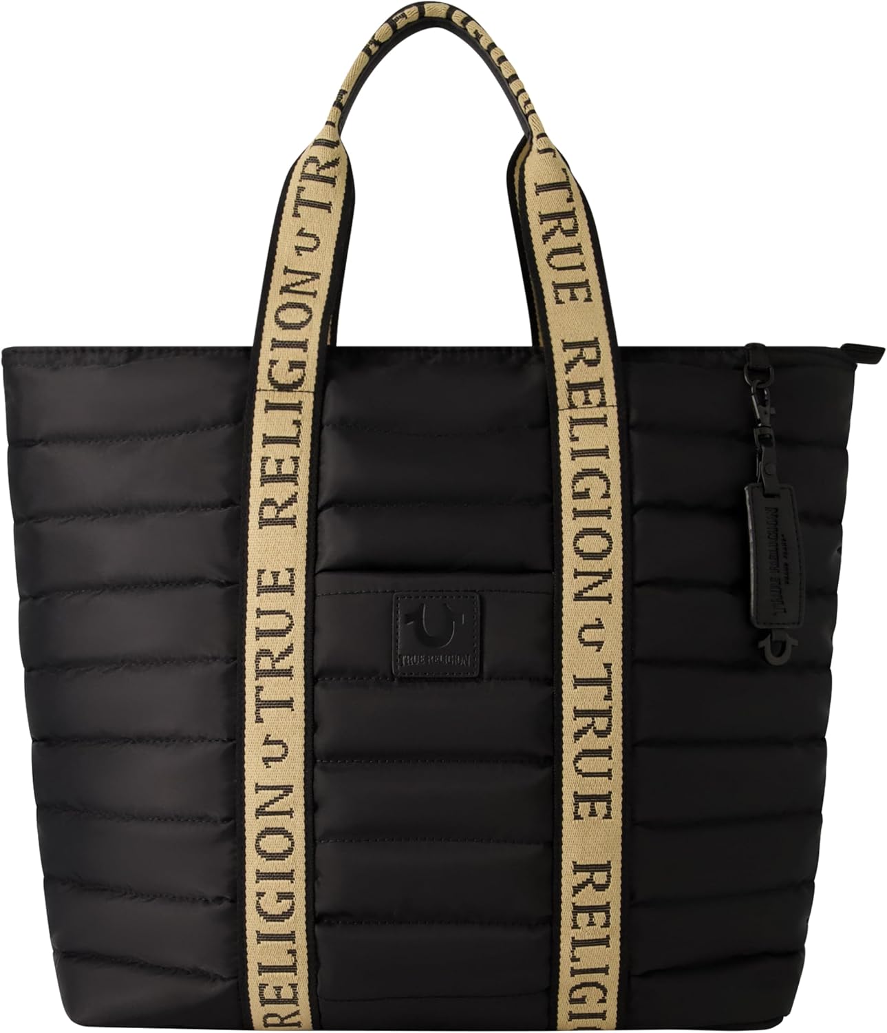 True Religion Women's Tote Bag, Quilted Nylon Travel Purse Handbag