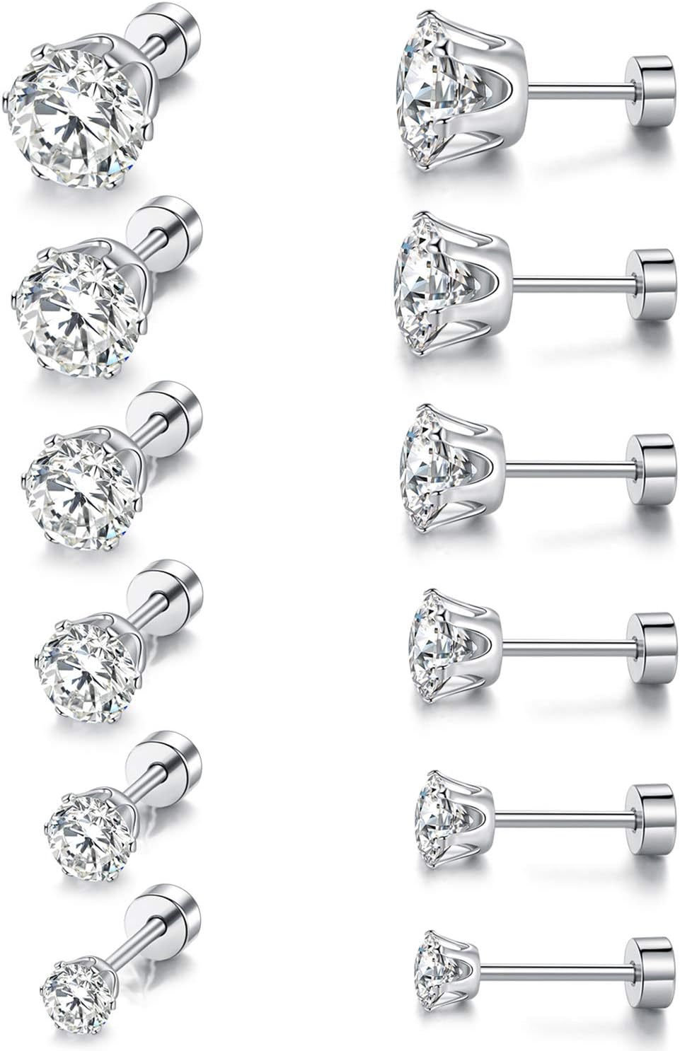 Magnetic Clip Earrings 8mm Round Magnetic Clip-On Ear Studs - Stainless Steel Fake Earrings, No Piercing Needed! Magnetic Earrings Men