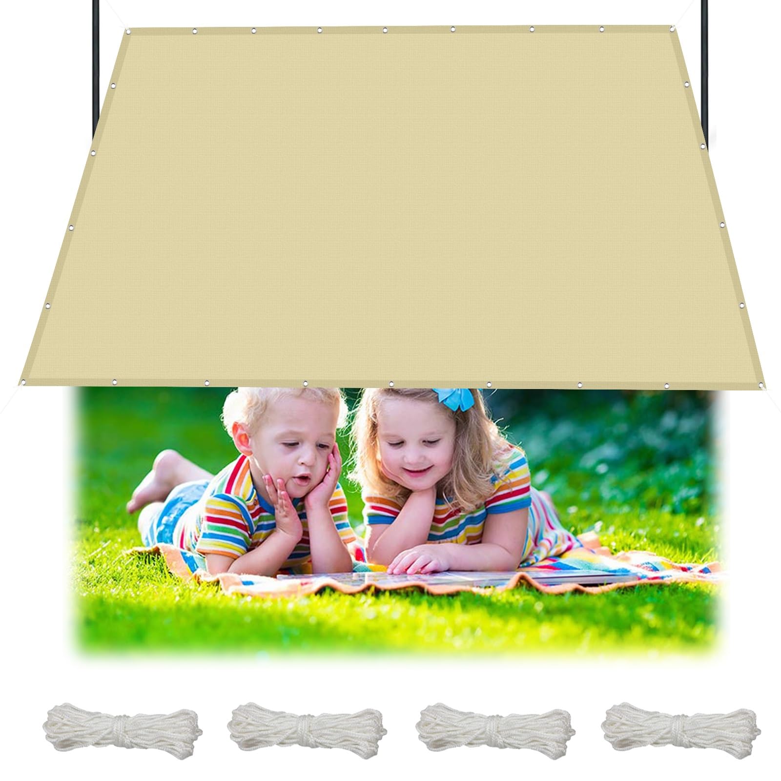 Voile d'ombrage pour jardin des fleurs et balcon grande toile imperméable 3.5x8 m