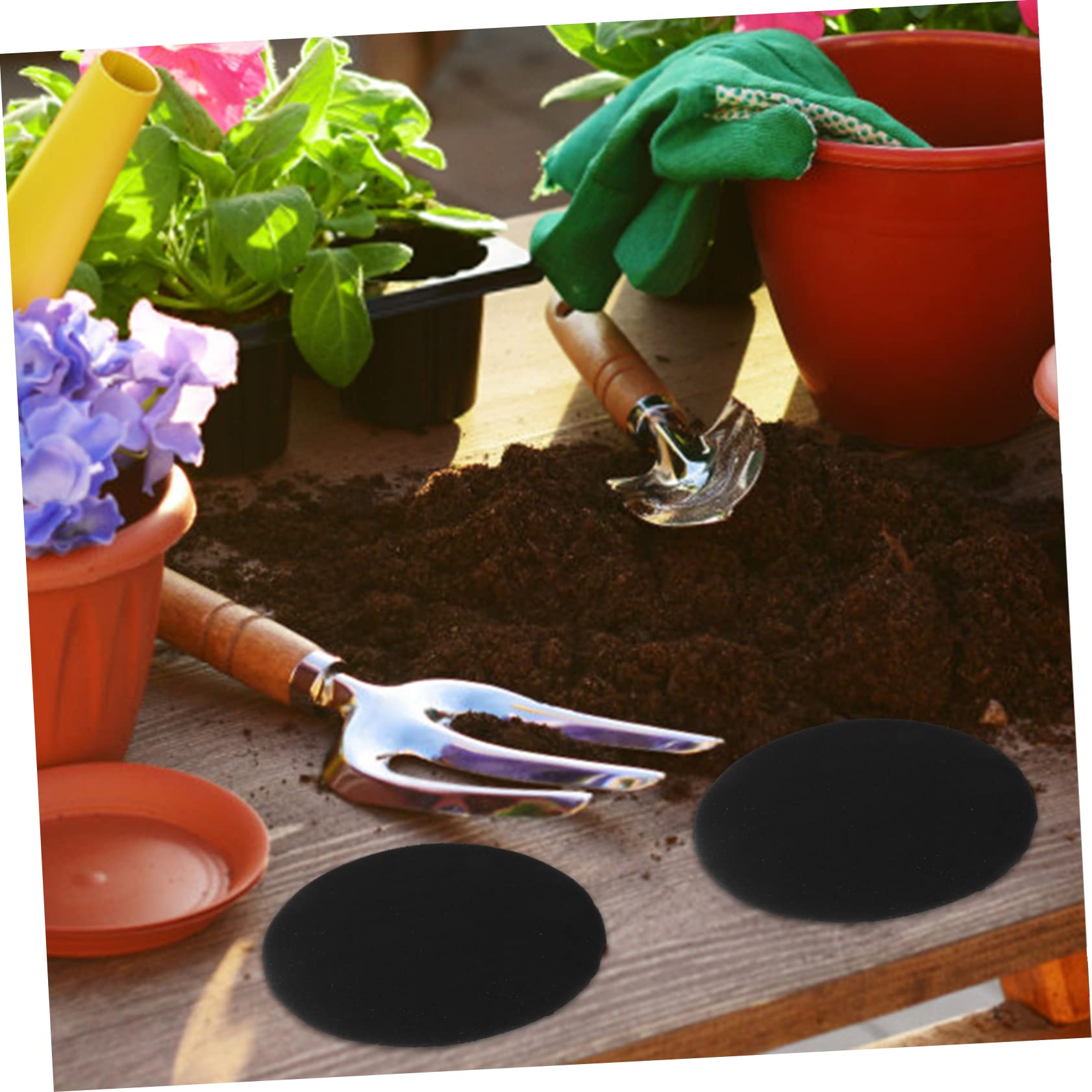 CIYODO Flower Pot Mat Pad 100pcs Non-Woven Fabrics Pads Drainage Gasket Bonsai Pot Pad for Plant